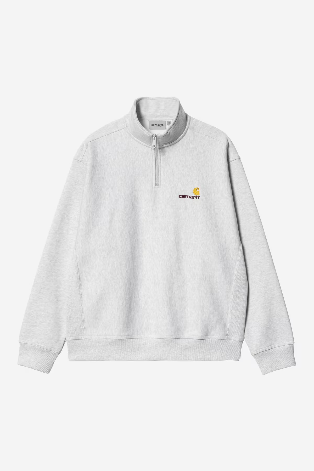 Carhartt WIP Half Zip American Script Sweater Grey Heather